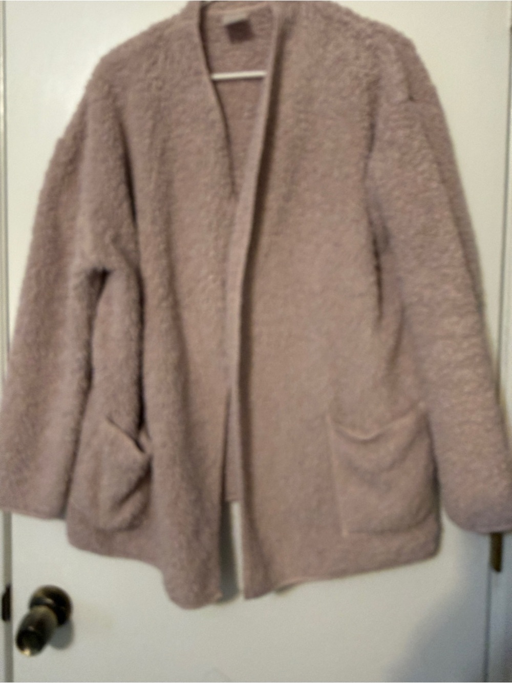 Secret Treasures Open-Front Teddy Jacket in Light Mauve